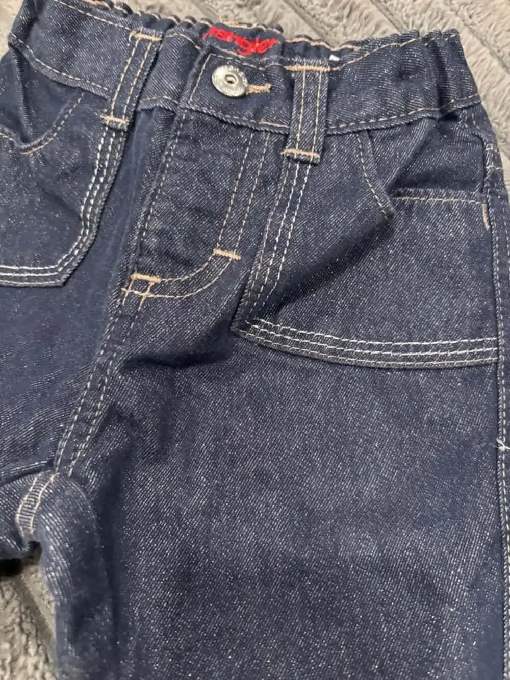 Wrangler Premium Baby Girls Jeans 18 Months Dark Wash Sparkle Metallic adjustabl